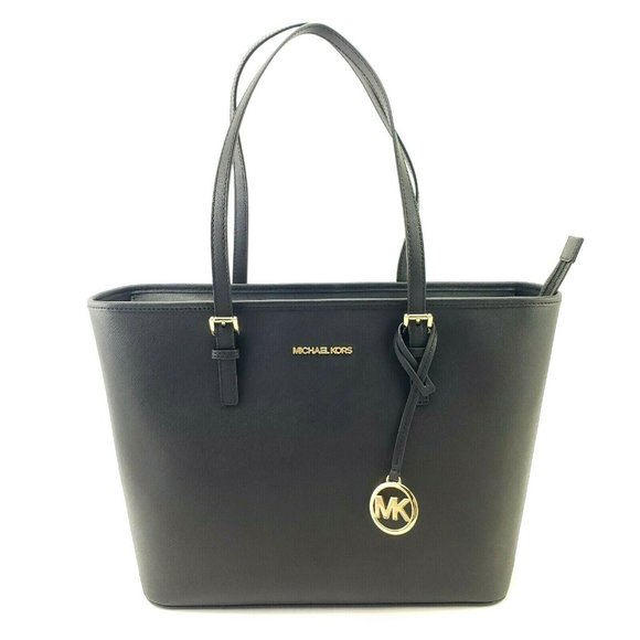 MICHAEL Michael Kors Handbags - NWT Michael Kors Jet Set Travel Tote Zip Top Black